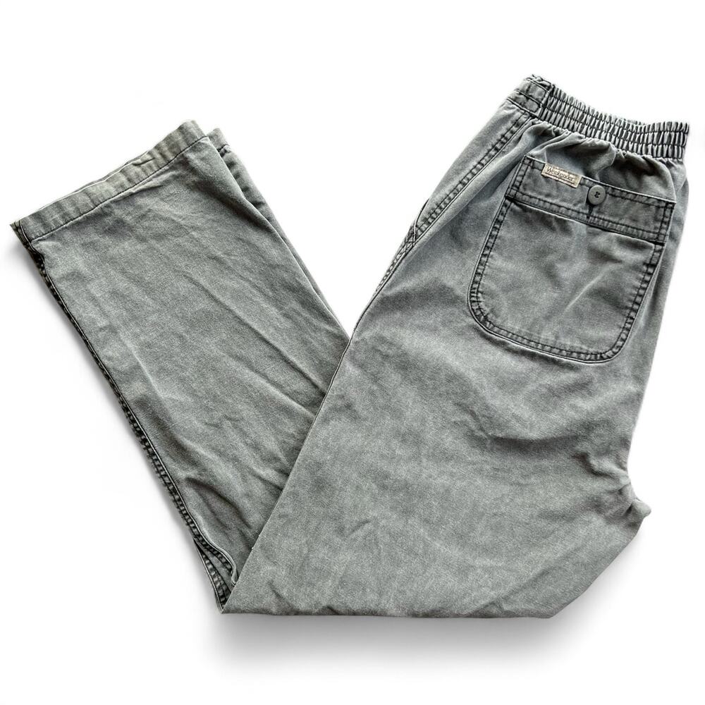 Vintage 80s Weekender Casual Gray Loose Pants Travel Elastic Drawstring Waist